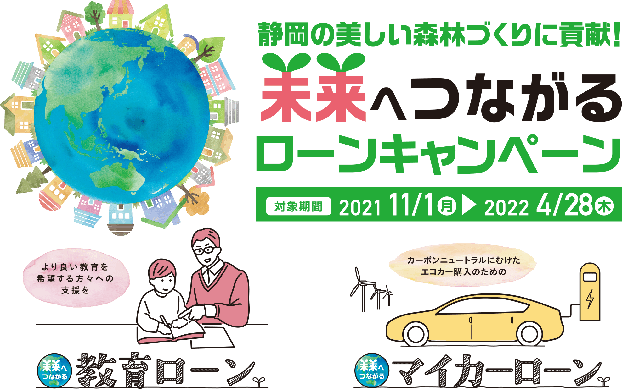 静岡の美しい森林づくりへ貢献！未来へつながるローンキャンペーン